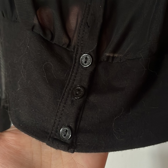 Sheer, see through, button up blouse - Picture 2 of 9